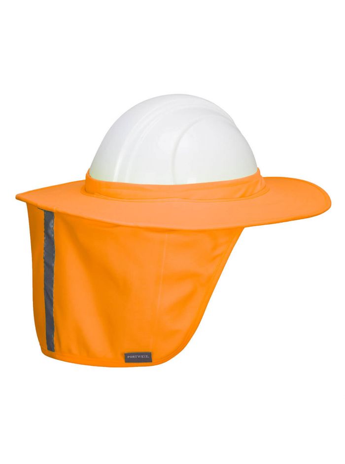 Hi-Vis Hard Hat Brim with Neck Shade, , R, Orange