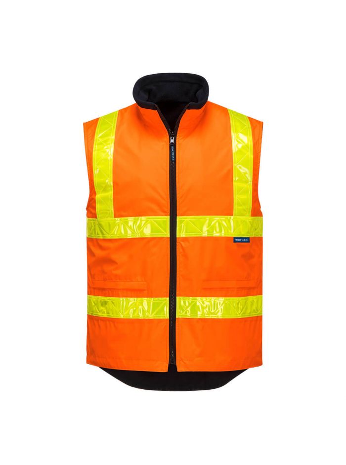 Polar Fleece Vest with Micro Prism Tape, 4XL, R, Orange